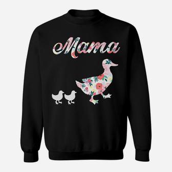 Mama Duck Mom Of 2 Mother Duck Sweat Shirt - Seseable