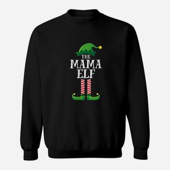Mama Elf Matching Family Group Christmas Party Pajama Sweat Shirt - Seseable