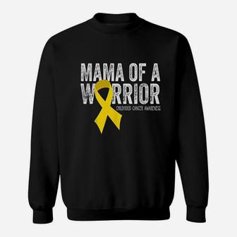 Mama Of A Warrior Childhood Ribbon Oncology Sweat Shirt - Seseable