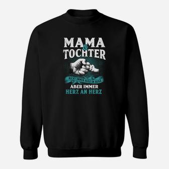 Mama Tochter Herz-an-Herz Schwarzes Sweatshirt, Emotionales Design - Seseable