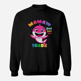Mamaw Shark Funny Mothers Day Gift Sweat Shirt - Seseable