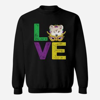 Mardi Gras Fat Tuesday Costume Love Akita Inu Funny Gift For Dog Lovers Sweat Shirt - Seseable