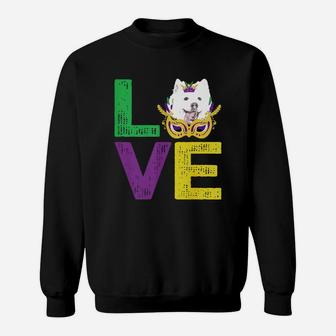Mardi Gras Fat Tuesday Costume Love Samoyed Funny Gift For Dog Lovers Sweat Shirt - Seseable
