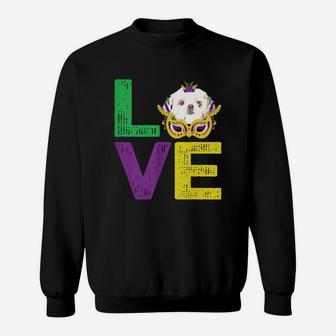 Mardi Gras Fat Tuesday Costume Love Shih Tzu Funny Gift For Dog Lovers Sweat Shirt - Seseable