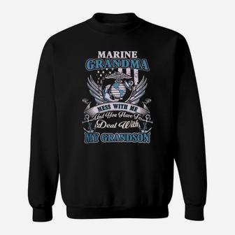 Marine Grandma - Marine Nana - Marine Grandmother - Grandson Sweat Shirt - Seseable