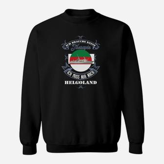 Maritimes Helgoland-Sweatshirt mit Leuchtturm-Motiv und Schriftzug - Seseable