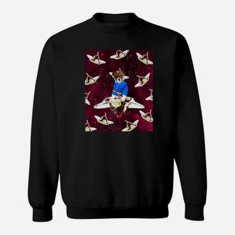 Martial Arts Puppy Dog On Sundae In Space Premium Sweat Shirt - Seseable