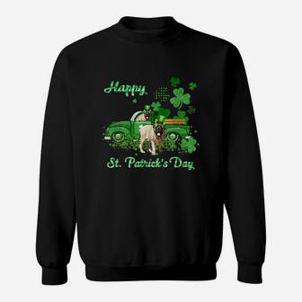 Mastiff Riding Green Truck St Patricks Day Dog Lovers Gift Sweatshirt - Seseable