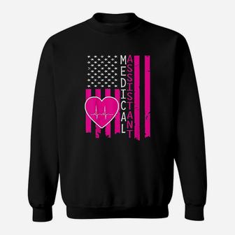 Medical Assistant American Flag Medical Assistant Sweat Shirt - Seseable