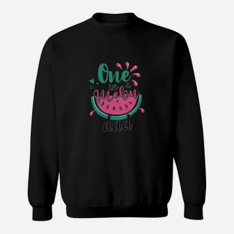 Melon Family Melon Birthday Girl Party One In A Melon Dad Mom Pink Birthday Summer Matching Sweat Shirt - Seseable