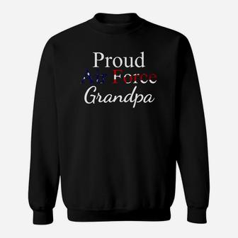 Mens Air Force Papa Gif Proud Us Flag Airman Grandpa Sweat Shirt - Seseable