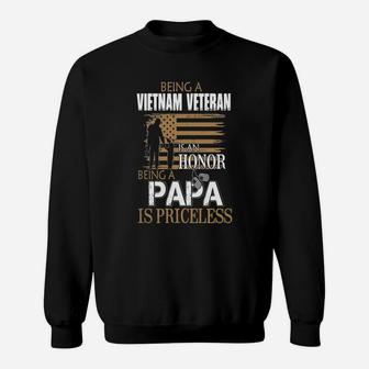 Mens Being Vietnam Veteran Is An Honor Papa Is Priceless T Shirts Sweat Shirt - Seseable