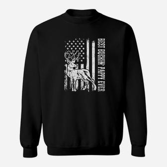 Mens Best Buckin Pappy Ever Deer Hunting Fathers Day Gift Premium Sweat Shirt - Seseable
