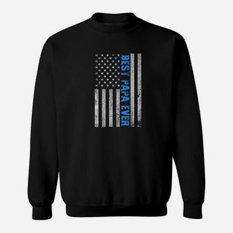 Mens Best Papa Ever American Flag Fathers Day Gifts Sweat Shirt - Seseable