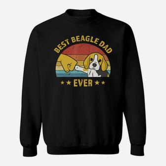 Mens Cute Best Beagle Dad Ever Retro Vintage Gift Puppy Lover T-shirt Sweat Shirt - Seseable