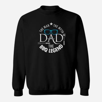 Mens Dad The Man The Myth The Bbq Legend Gift Fathers Day Grill Premium Sweat Shirt - Seseable