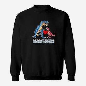 Mens Daddy Saurus Rex Daddysaurus Papa Dad Fathers Day Gift Premium Sweat Shirt - Seseable