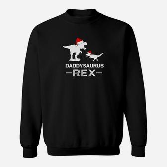 Mens Daddy Saurus Rex Santa Ha Dinosaur Christmas Pajamas Sweat Shirt - Seseable