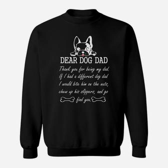 Mens Dear Dog Dad Thank You For Being My Dad Christmas Gift Sweat Shirt - Seseable