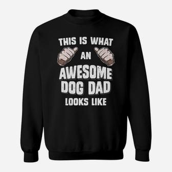 Mens Dog Dad Awesome Thumbs Lover Vintage Funny Tee Gifts Sweat Shirt - Seseable