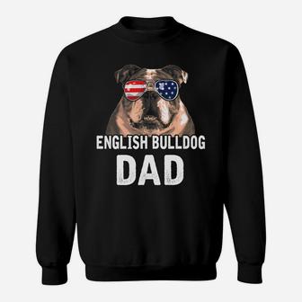 Mens English Bulldog Dad Fathers Day Gifts 4th Of July Sweat Shirt - Seseable