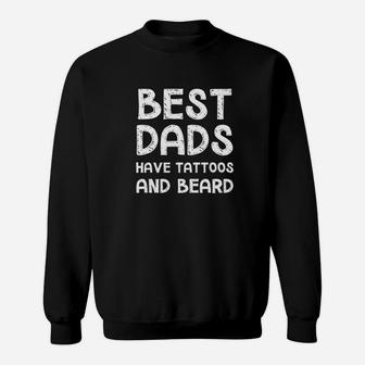 Mens Fathers Day Gifts For Him Funny Dad With Tattoos And Beard Premium Sweat Shirt - Seseable