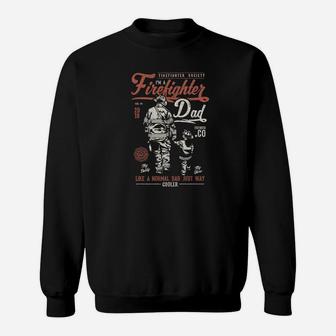 Mens Firefighter Dad Vintage For Daddy Father Men Sweat Shirt - Seseable