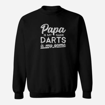Mens Funny Shirt Darts Papa Gift Sweat Shirt - Seseable