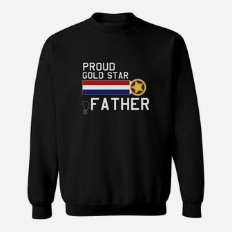 Mens Gold Star Father Proud Military Family Sweat Shirt - Seseable