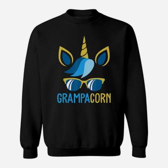 Mens Grampacorn Family Grampa Father's Day Unicorn T-shirt Sweat Shirt - Seseable