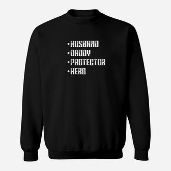Mens Husband Daddy Protector Hero Dads Day Gif Premium Sweat Shirt - Seseable