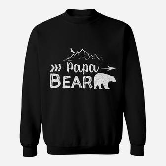 Mens Papa Bear Matching Family Mama Papa Bear Camping Gift Sweat Shirt - Seseable