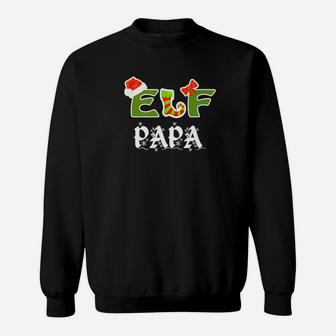 Mens Papa Elf Shirt Christmas Dad Matching Costume Sweat Shirt - Seseable