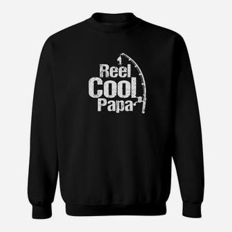 Mens Reel Cool Papa Funny Fishing Fathers Day Papa Gift Sweat Shirt - Seseable