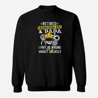 Mens Retired Engineering Dad And Papa Shirt Sweat Shirt - Seseable