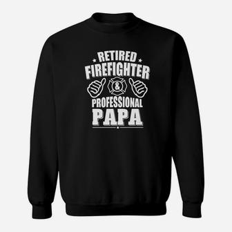 Mens Retired Firefighter Papa Retirement Sweat Shirt - Seseable