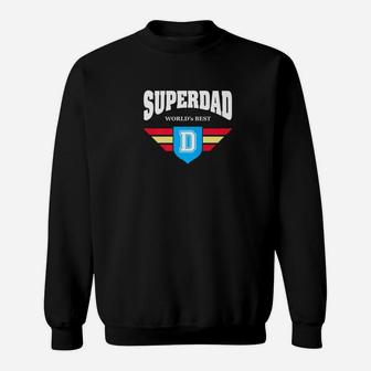 Mens Super Dad Worlds Best Funny Hero Fathers Day Gift Premium Sweat Shirt - Seseable