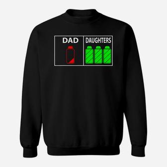 Mens Triplet Dad Of Three Daughters Shirt Funny Fathers Day Gift Sweat Shirt - Seseable