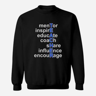 Mentor Inspire Educate Coach Teacher Sweat Shirt - Seseable