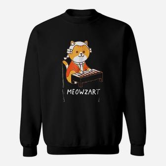 Meowzart Cat Pun Classical Music Piano Funny Sweat Shirt - Seseable