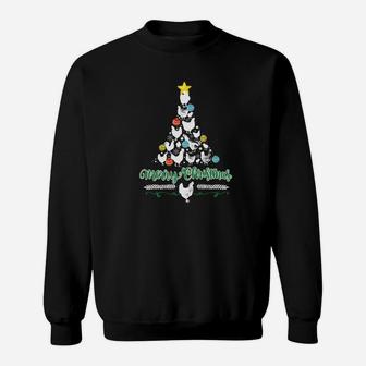 Merry Christmas Chicken Tree Holiday Sweat Shirt - Seseable