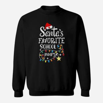Merry Christmas Nurse Crew Rn Santa's Favorite School Nurse Sweat Shirt - Seseable