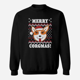 Merry Corgma Funny Corgi Graphic Dog Ugly Christmas Sweat Shirt - Seseable