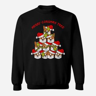 Merry Corgmas Corgi Dog Funny Ugly Christmas Tree Sweat Shirt - Seseable