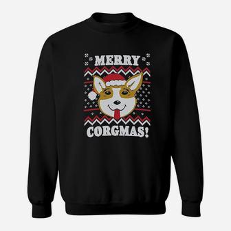 Merry Corgmas Ugly Christmas Dog Dad Lover Hilarious Funny Sweat Shirt - Seseable