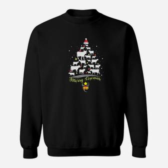 Merry Cowmas Funny Cow Lover Christmas Tree Xmas Gift Sweat Shirt - Seseable