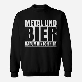 Metal und Bier Sweatshirt, Schwarzes Top mit Spruch - Seseable