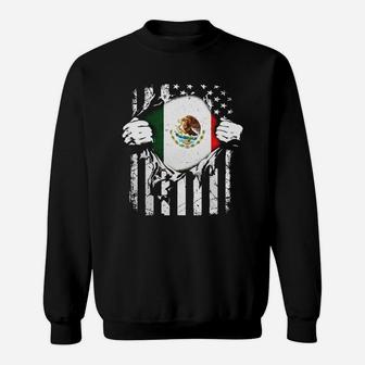 Mexico Mexican American Patriot Flag Sweat Shirt - Seseable