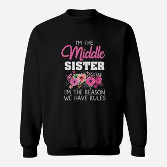 Middle Sister Rule Sisters Matching Funny Middle Child Sweat Shirt - Seseable