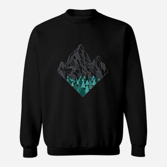 Minimal Mountains Geometry Outdoor Hiking Nature Sweatshirt - Seseable